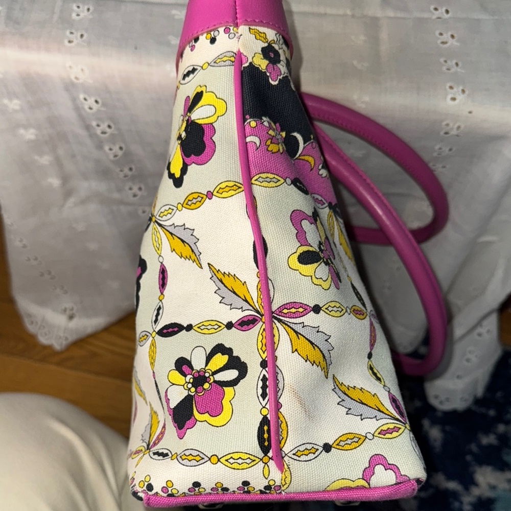 EUC Emilio Pucci Vibrant Pink and Black Tote Bag with Floral Design - Picture 11 of 14